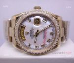 Rolex Presidential Diamond Bezel Replica Watch Day-Date MOP Dial